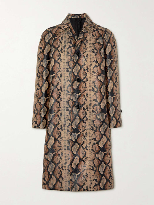 CELINE FAUX LEATHER PYTHON COAT